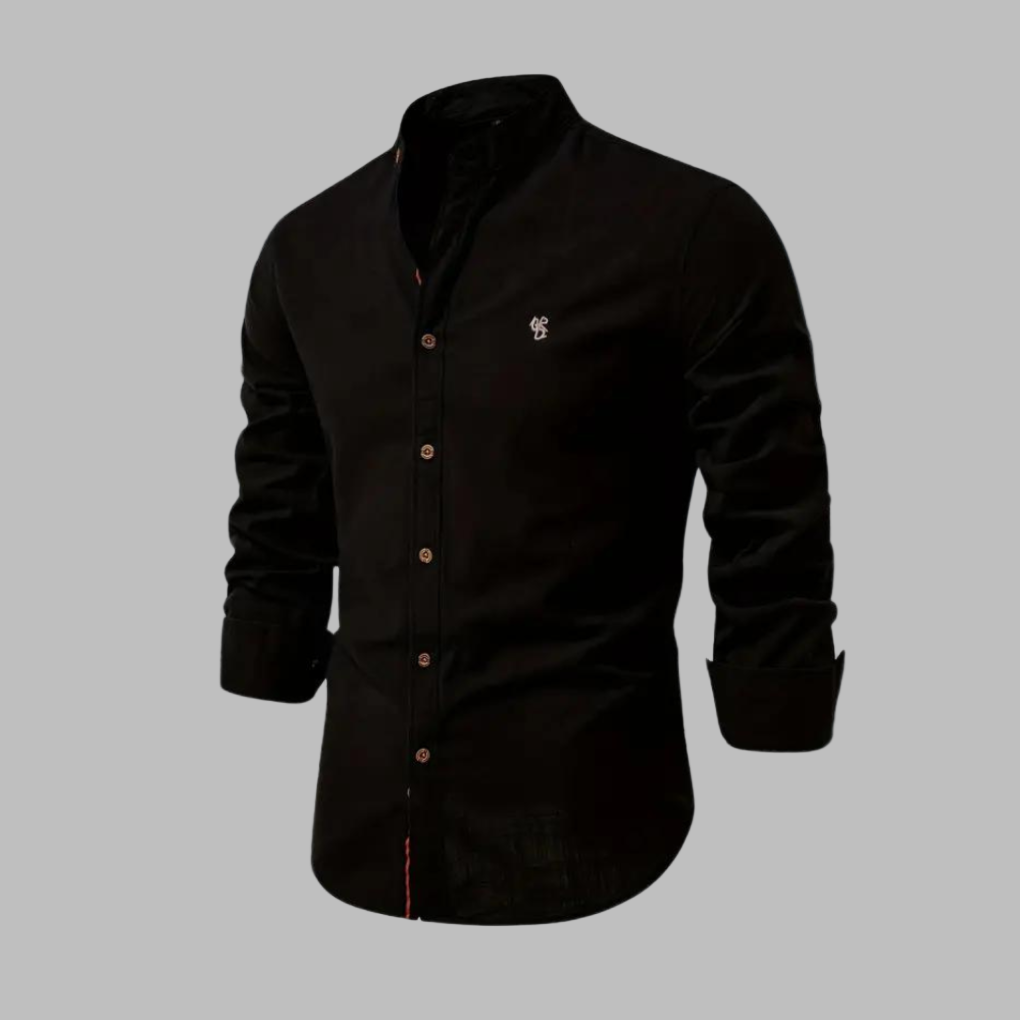 Men's Trendy Long-Sleeve Polo Shirt