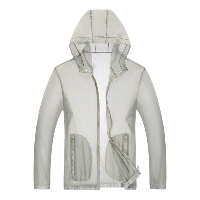 Men's Ultralight Rain Jacket with Adjustable Hood and Reflective Details