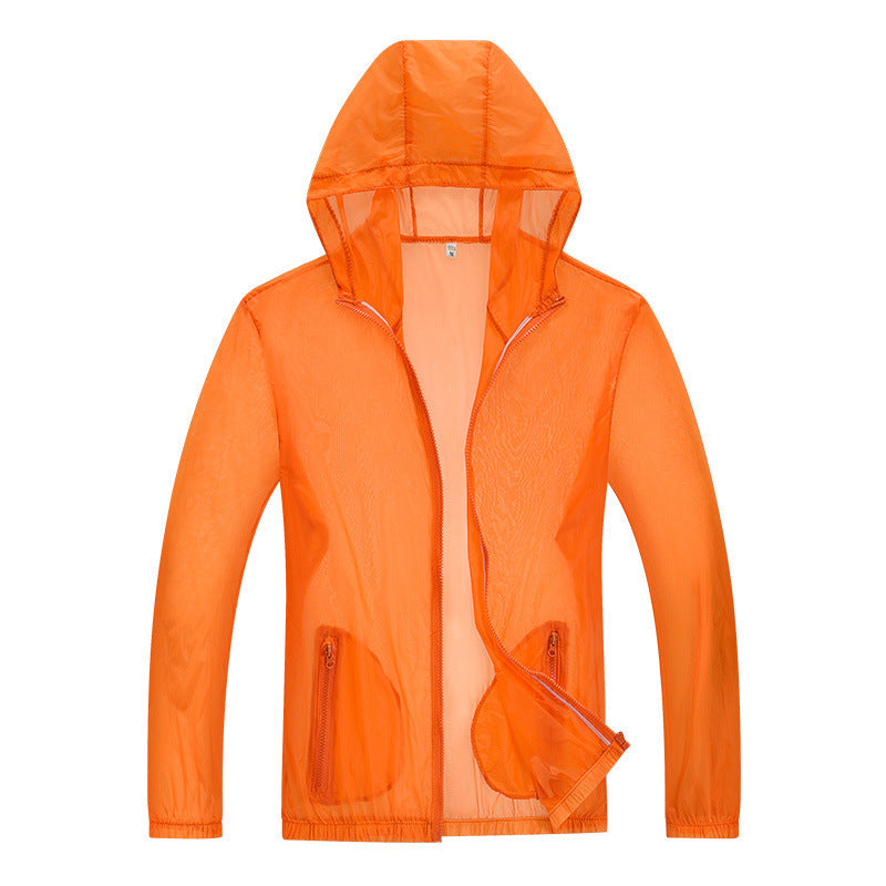 Men's Ultralight Rain Jacket with Adjustable Hood and Reflective Details