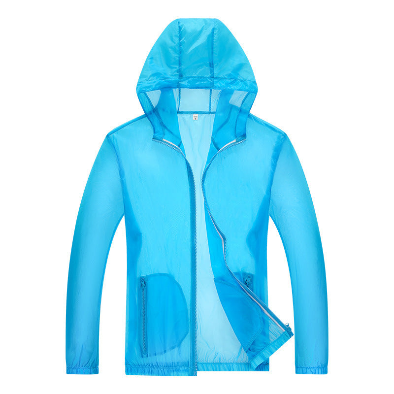 Men's Ultralight Rain Jacket with Adjustable Hood and Reflective Details