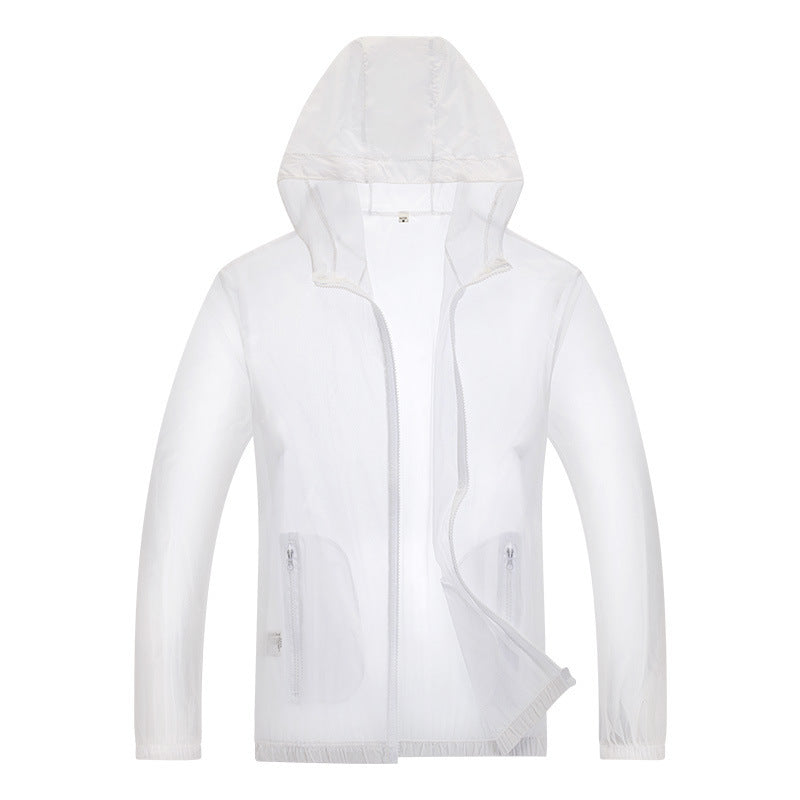 Men's Ultralight Rain Jacket with Adjustable Hood and Reflective Details