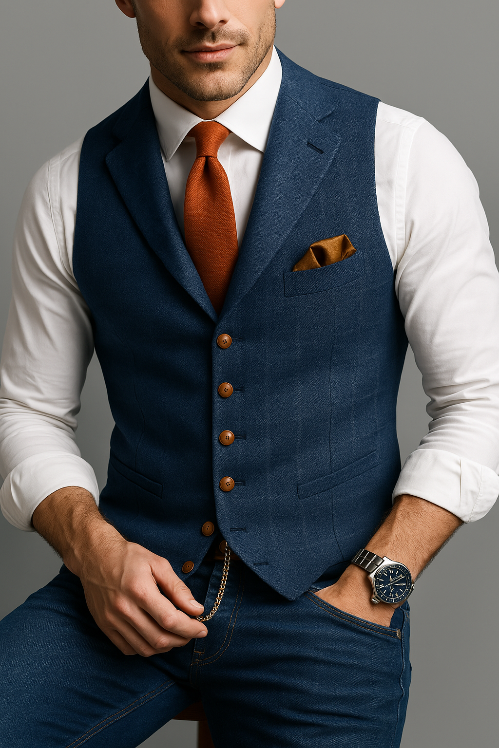 Men's V-Neck Waistcoat