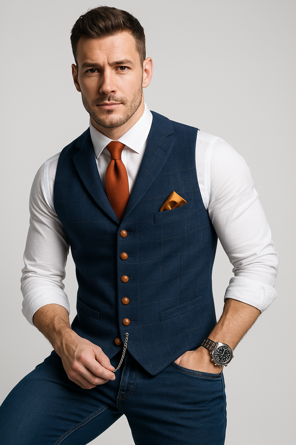 Men's V-Neck Waistcoat