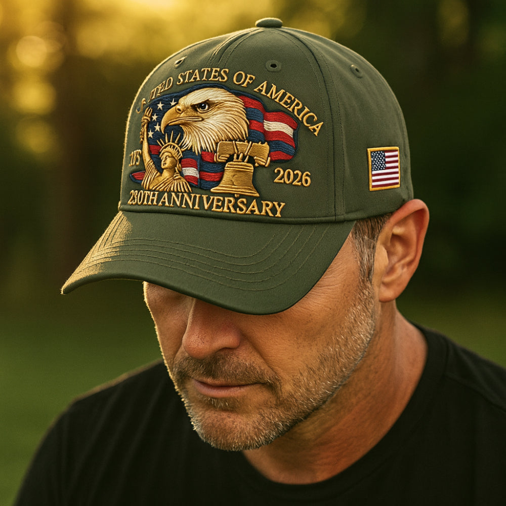 Men's Veteran Baseball Cap with Eagle Embroidery