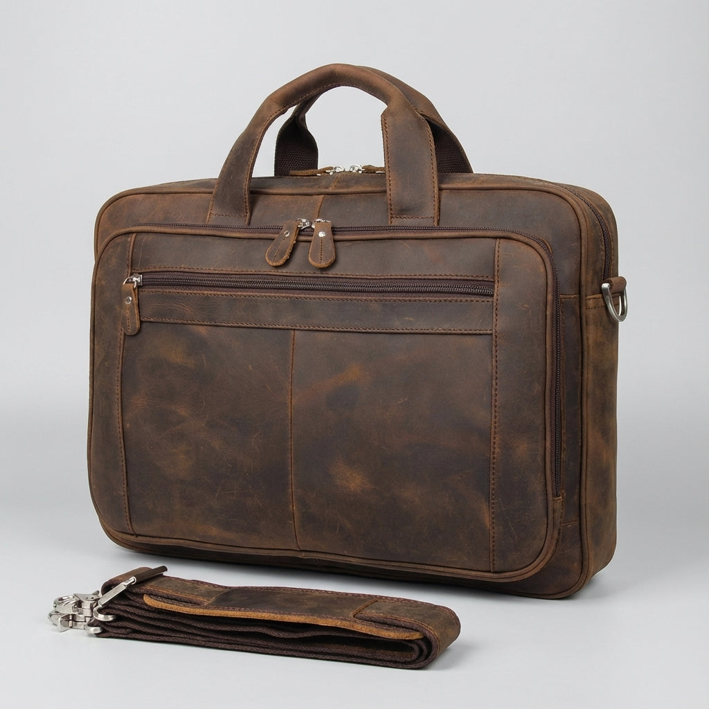 Men's Vintage Laptop Bag with Adjustable Strap