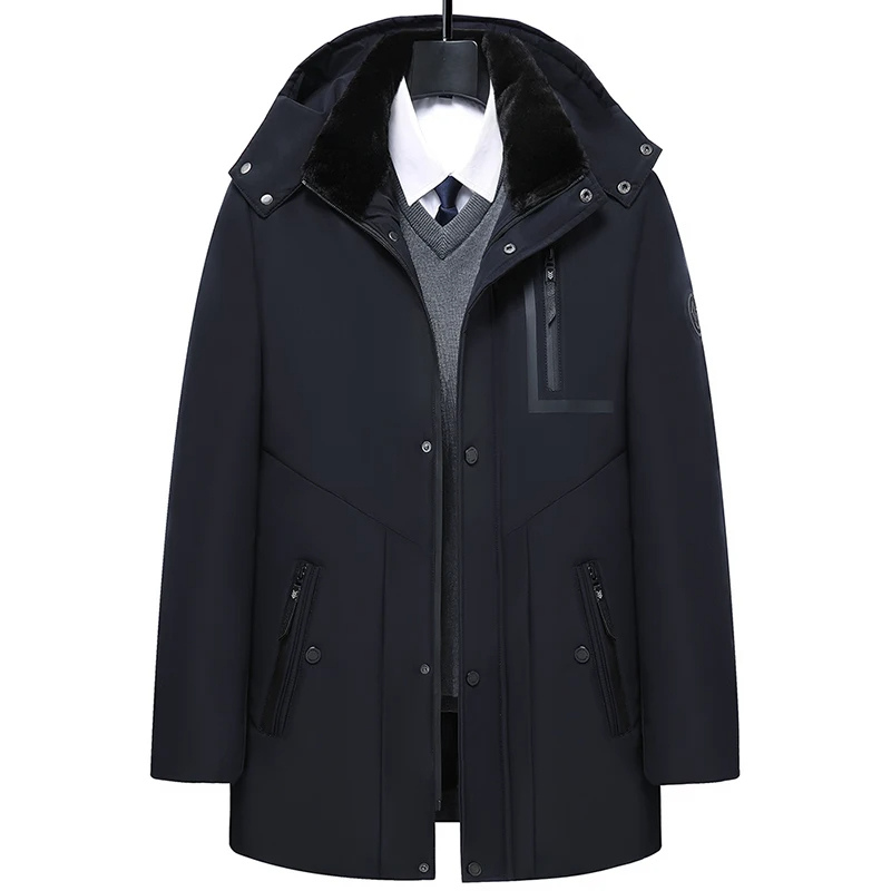 Men's Warm Winter Parka with Removable Hood