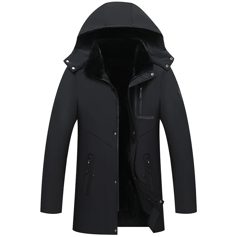 Men's Warm Winter Parka with Removable Hood