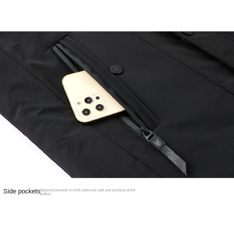 Men's Warm Winter Parka with Removable Hood