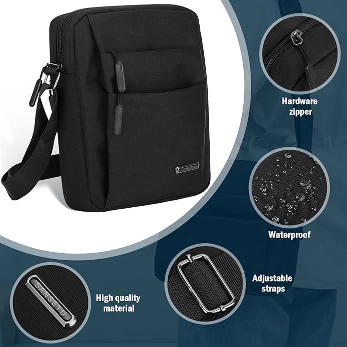 Men's Waterproof Shoulder Bag with Anti-Theft Design for Everyday Use