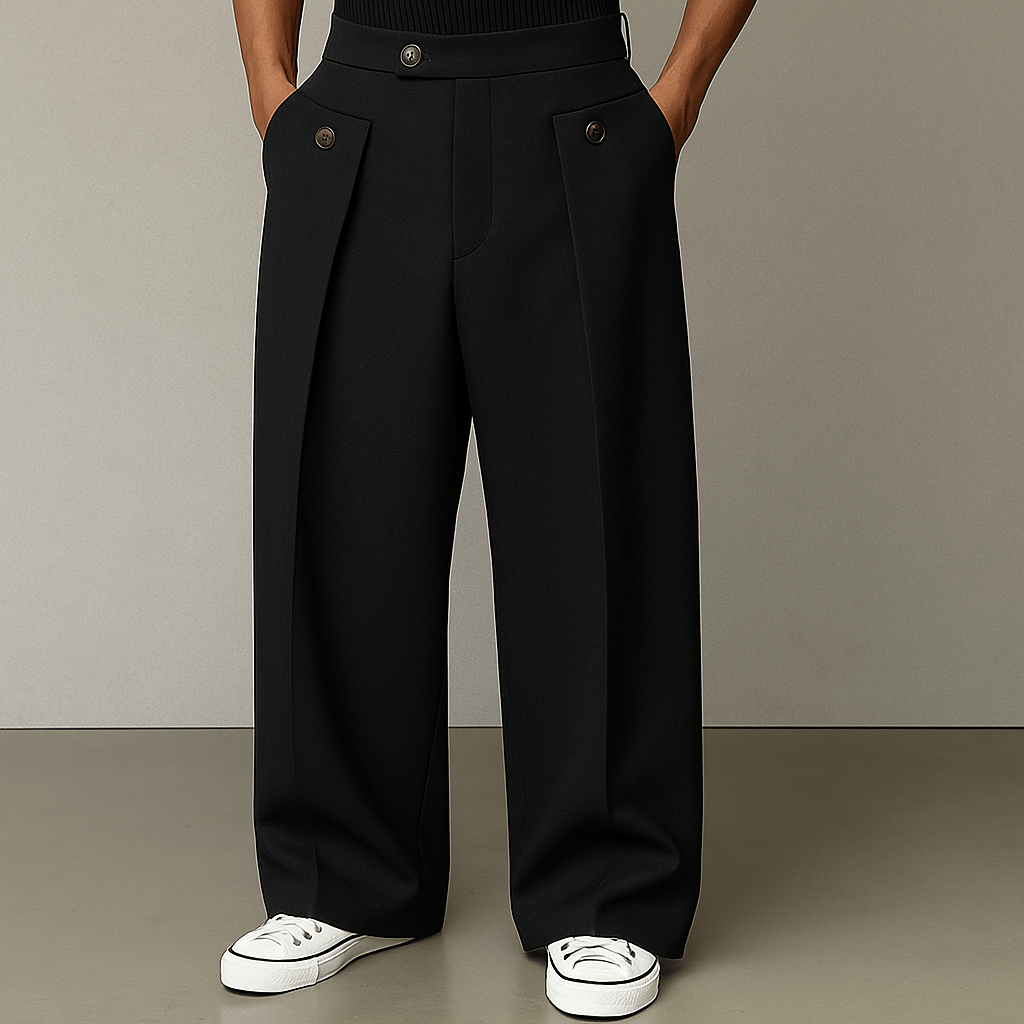 Men's Wide-Leg Pleated Trousers