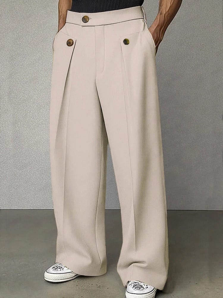 Men's Wide-Leg Pleated Trousers