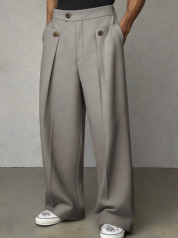 Men's Wide-Leg Pleated Trousers