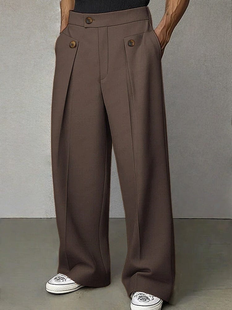 Men's Wide-Leg Pleated Trousers