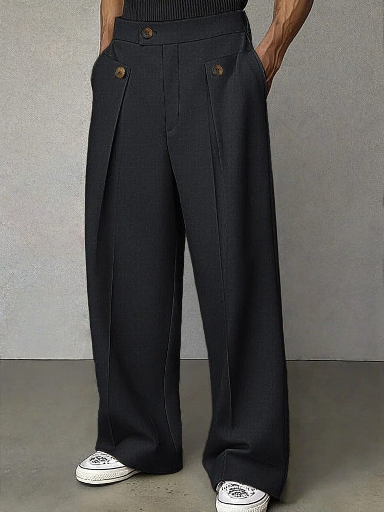 Men's Wide-Leg Pleated Trousers
