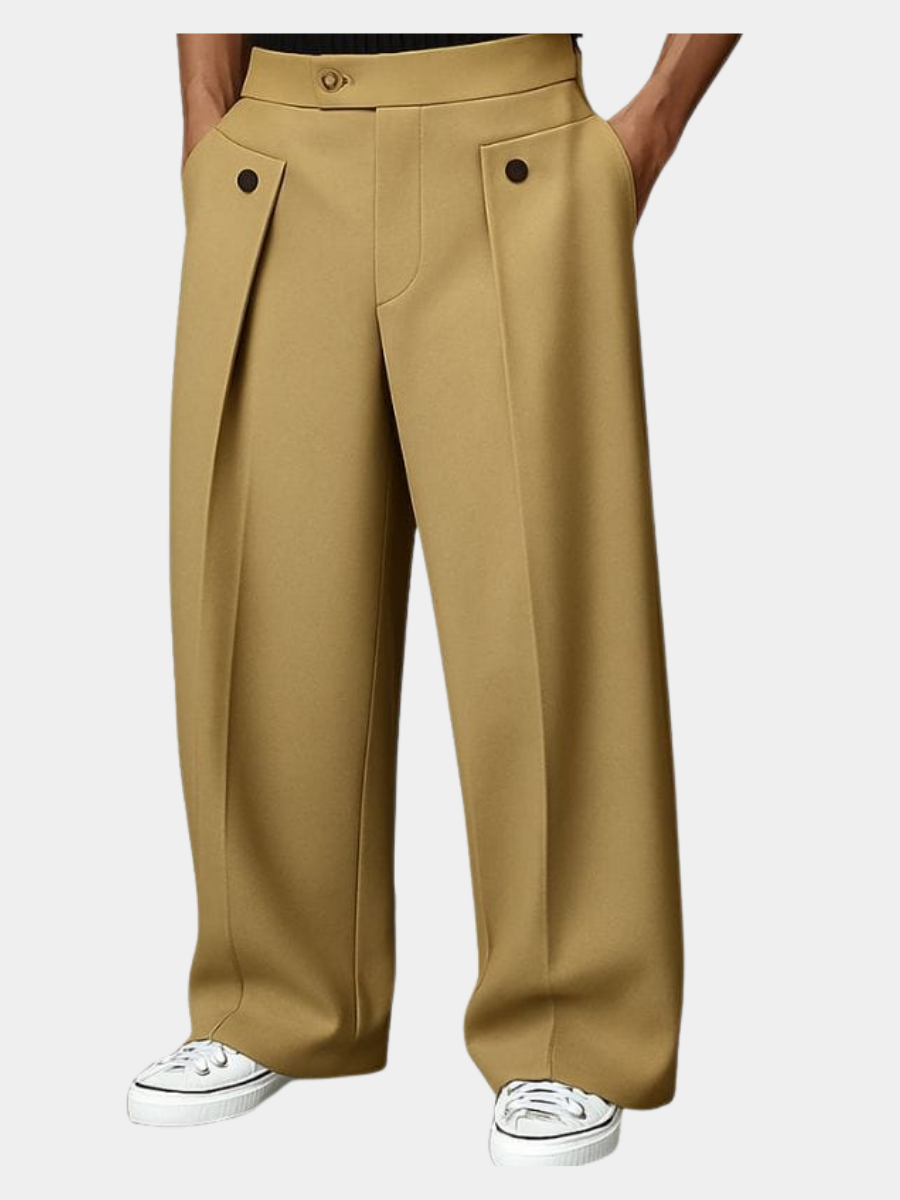 Men's Wide-Leg Pleated Trousers