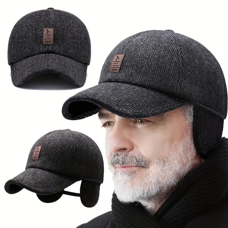 Men's Winter Baseball Cap with Ear Flaps