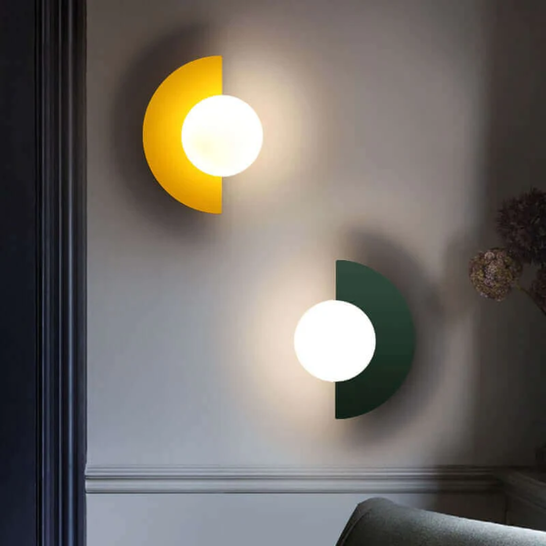 Metal Half Moon Wall Lamp