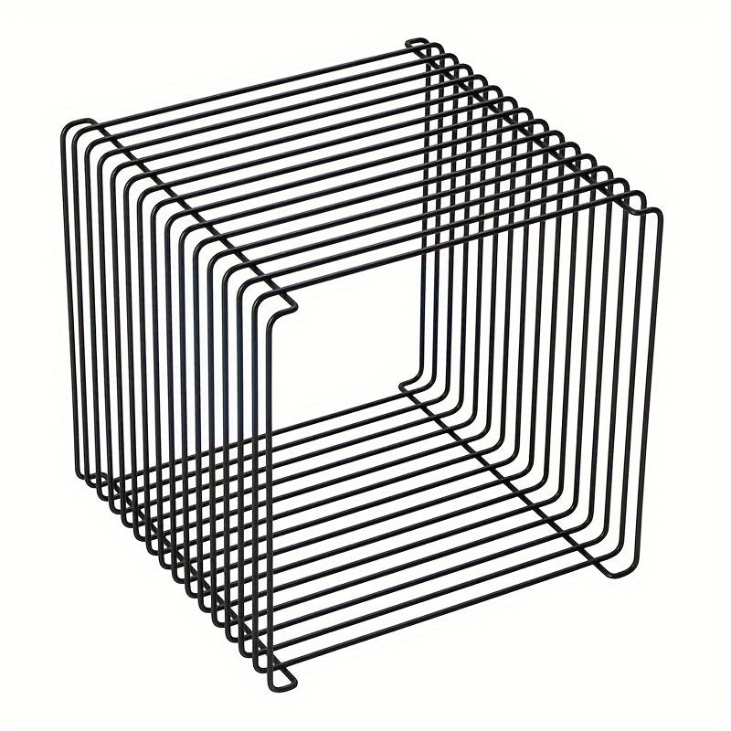 Minimalist Geometric Metal Bookshelf and Side Table