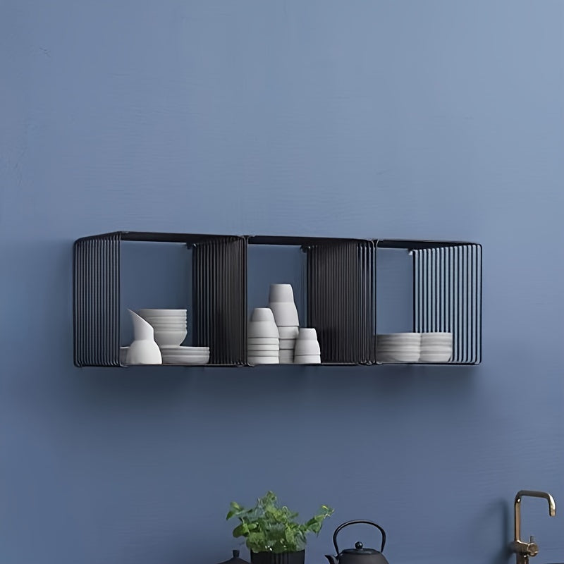 Minimalist Geometric Metal Bookshelf and Side Table