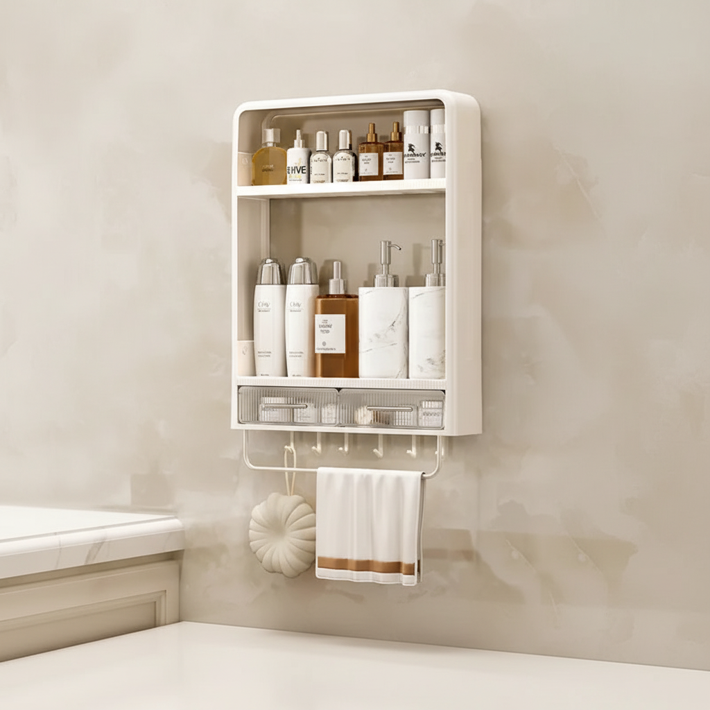 Minimalist Plastic Bathroom Shelf