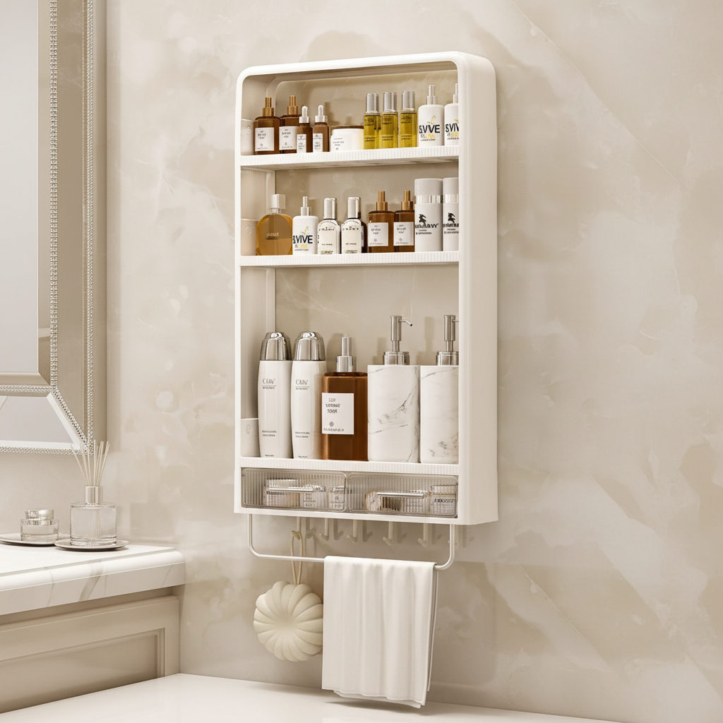 Minimalist Plastic Bathroom Shelf