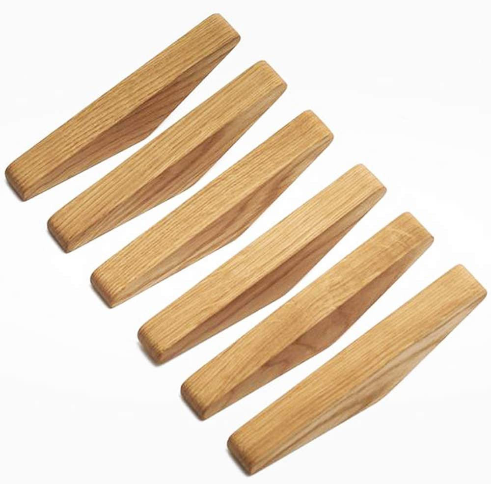 Minimalist Wooden Wall Hooks – Set of 6