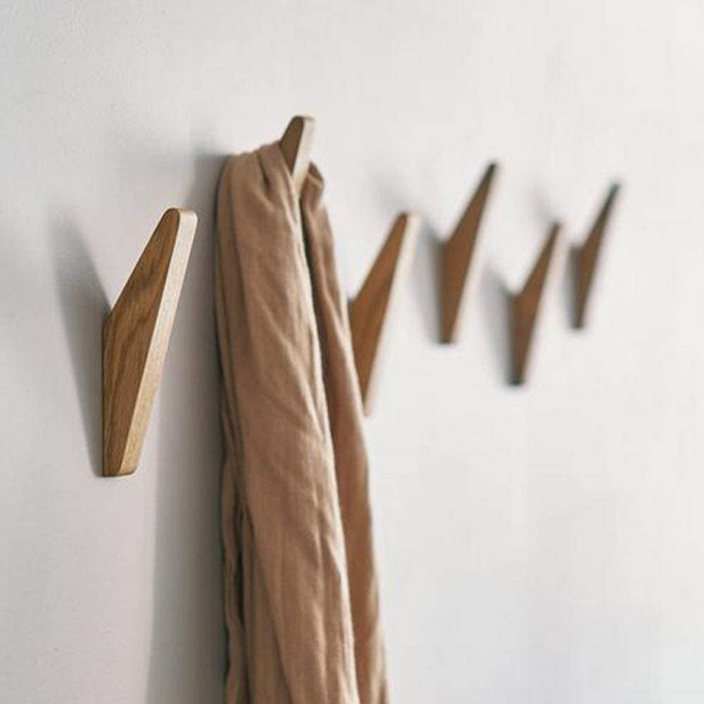 Minimalist Wooden Wall Hooks – Set of 6