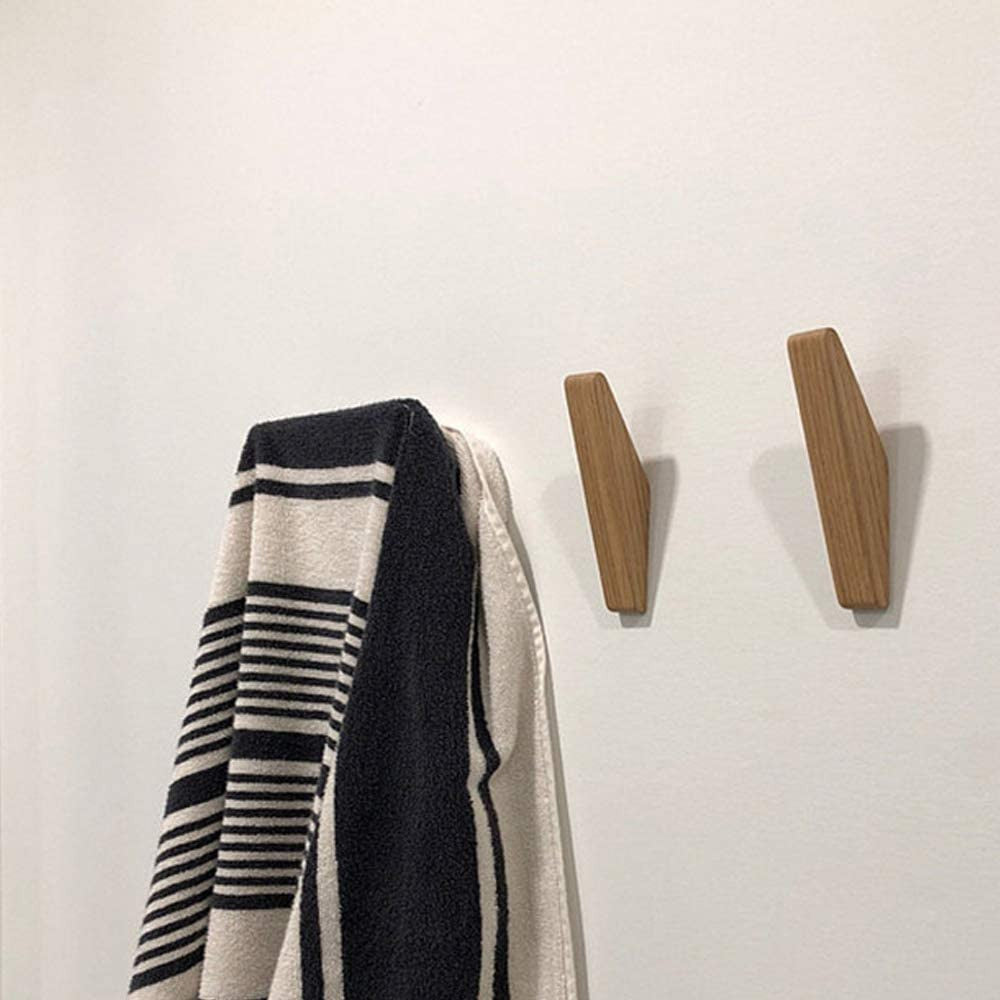 Minimalist Wooden Wall Hooks – Set of 6