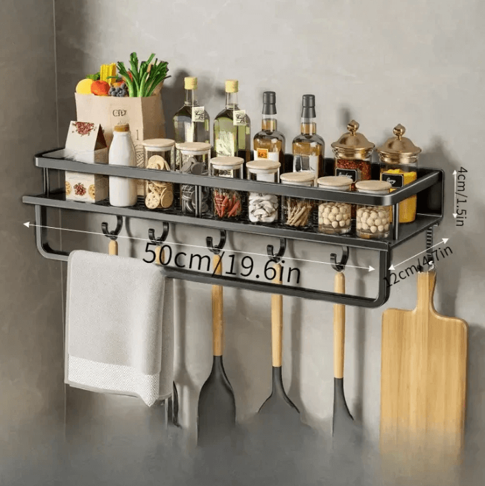 Modern Black Kitchen Wall Shelf