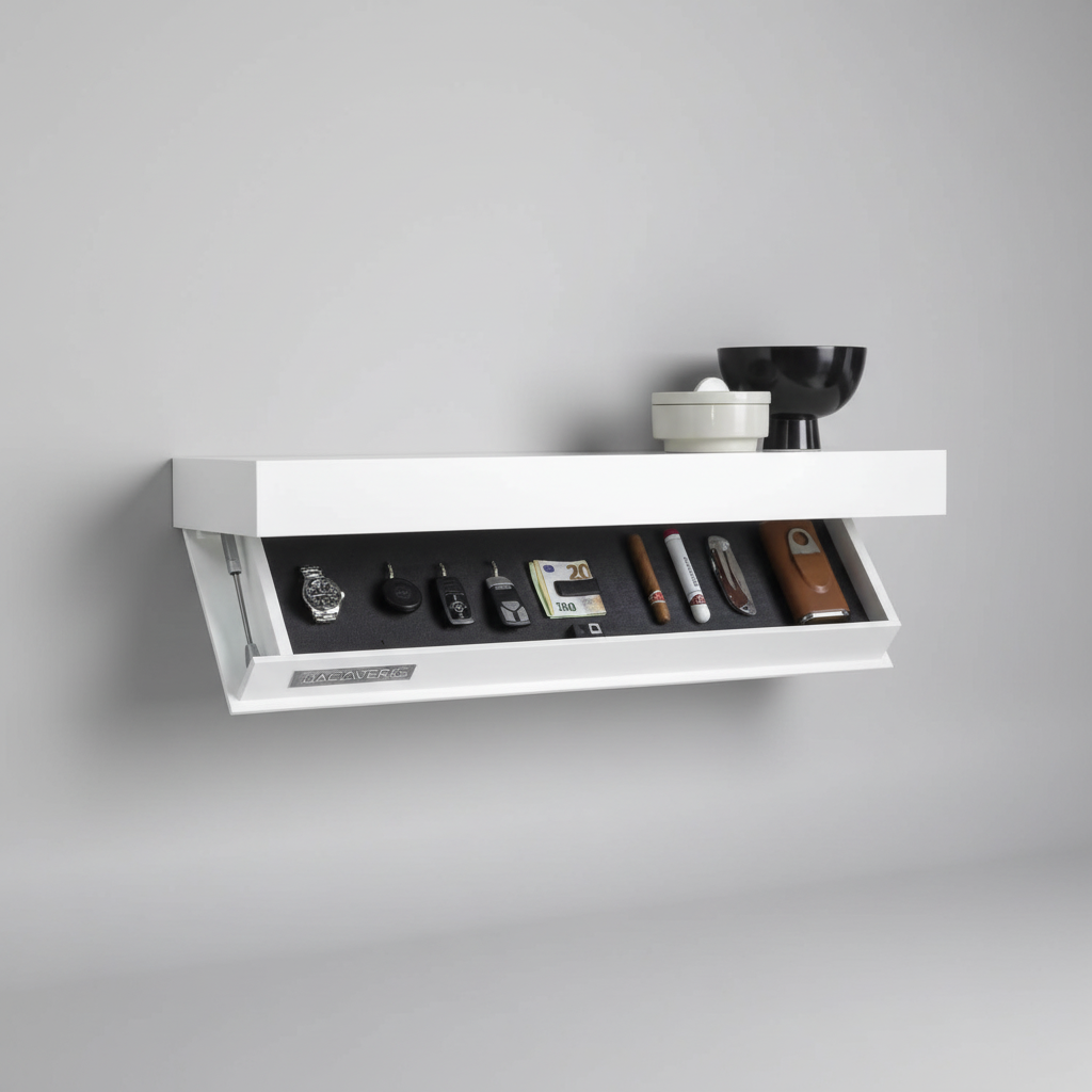 Modern Floating Wall Shelf with Hidden Storage