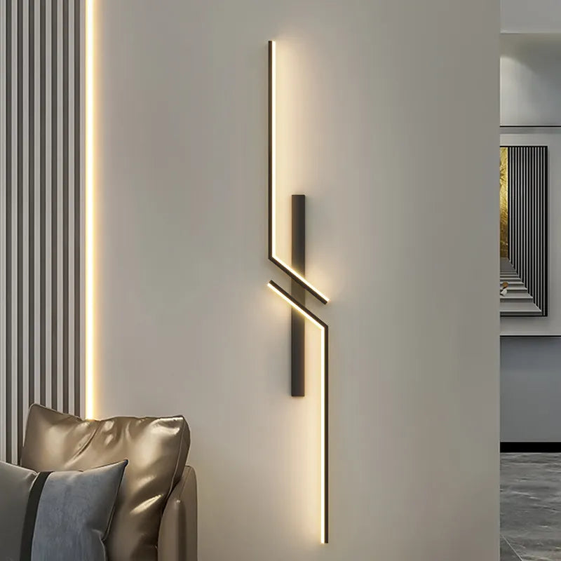 Modern Geometric LED Wall Sconce in Black Finish - Minimalist Accent Lighting