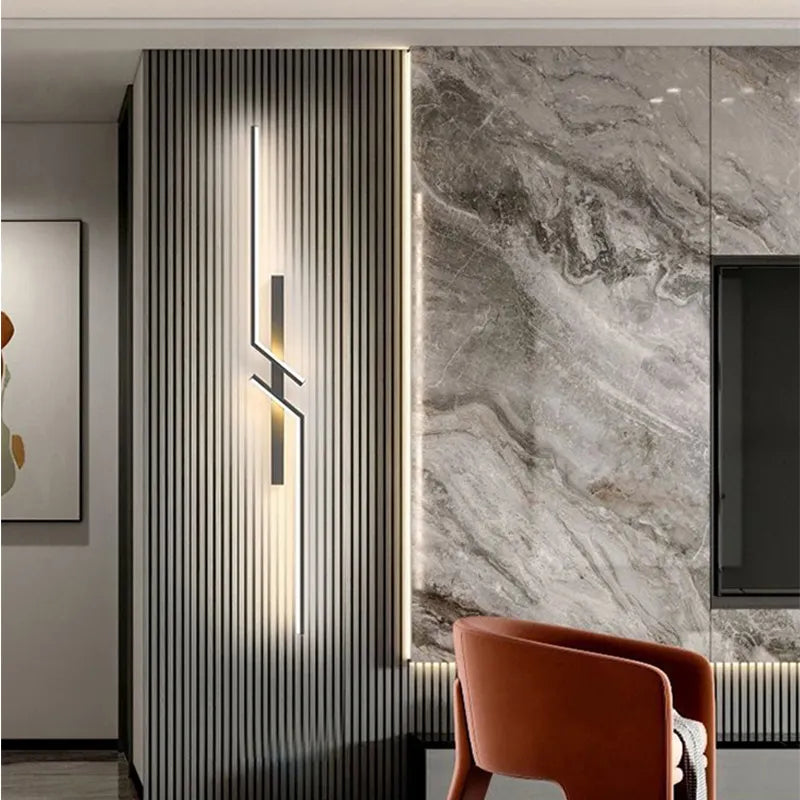 Modern Geometric LED Wall Sconce in Black Finish - Minimalist Accent Lighting