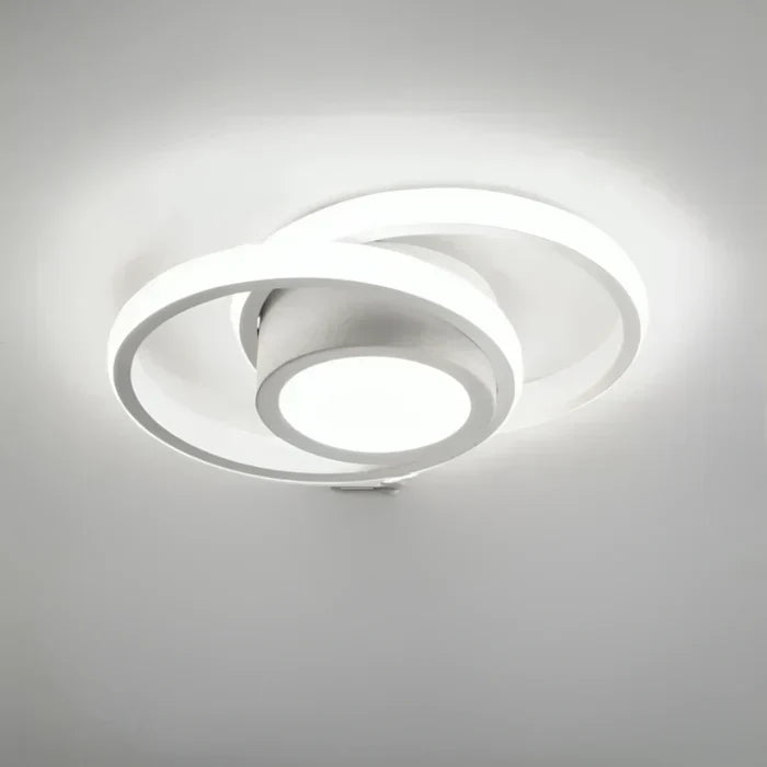 Modern LED Ceiling Light with Double Ring Design