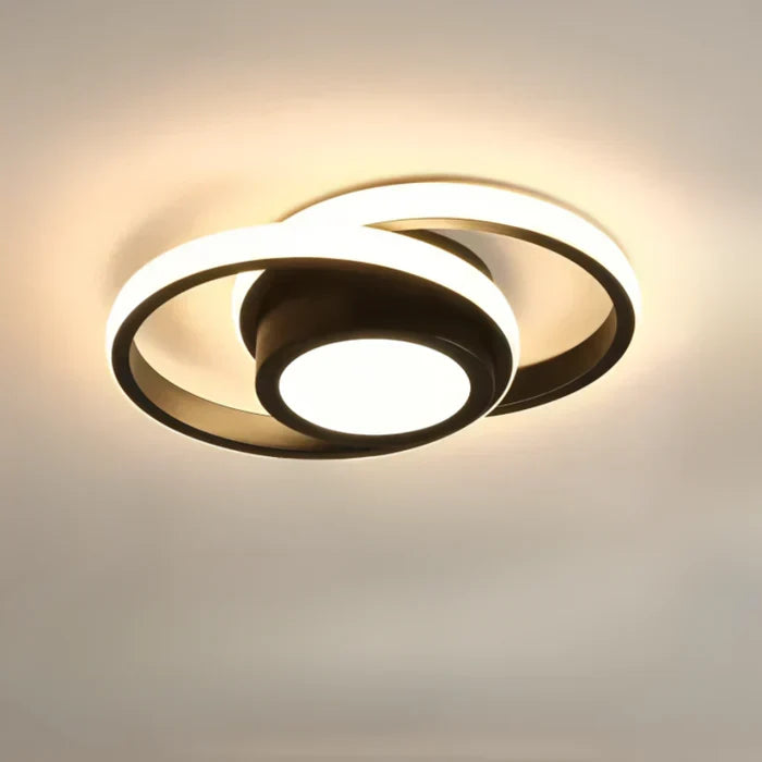 Modern LED Ceiling Light with Double Ring Design