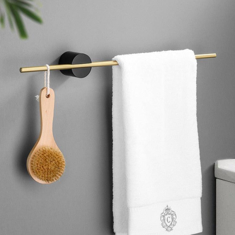 Modern Metal Bathroom Towel Rack with Adjustable Rod