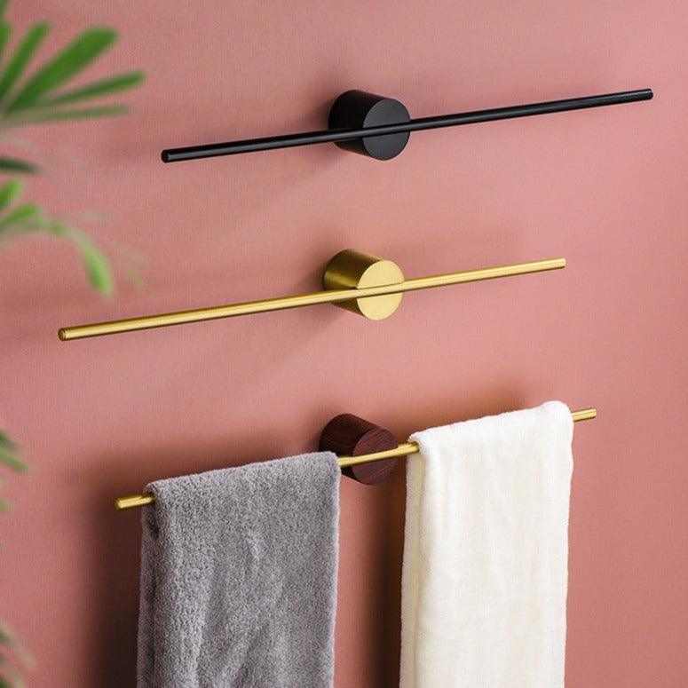 Modern Metal Bathroom Towel Rack with Adjustable Rod
