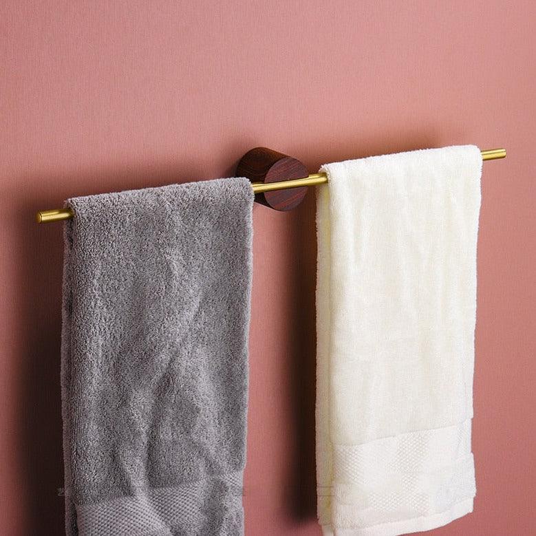 Modern Metal Bathroom Towel Rack with Adjustable Rod