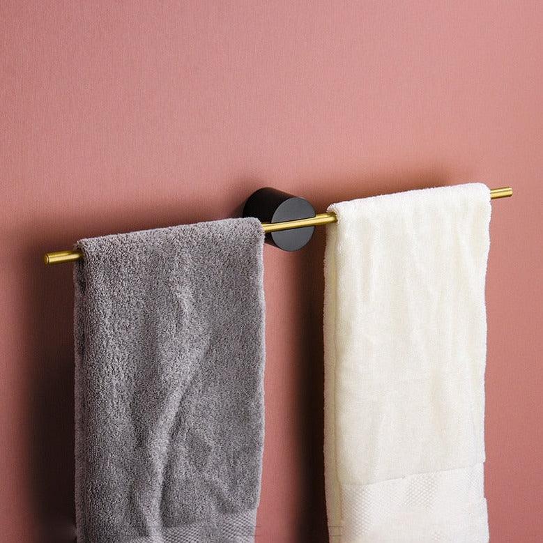 Modern Metal Bathroom Towel Rack with Adjustable Rod