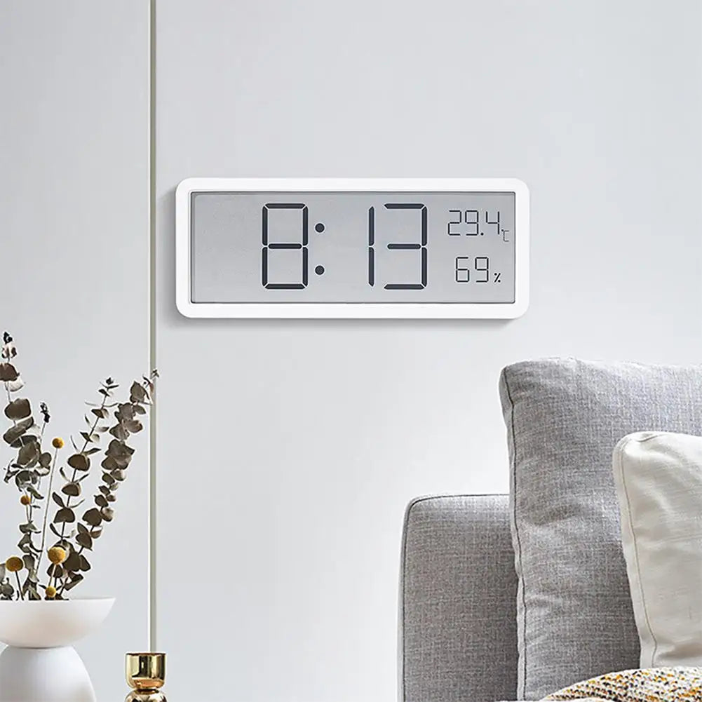 Modern Minimalist Digital Wall Clock for Living Room with Temperature and Date Display