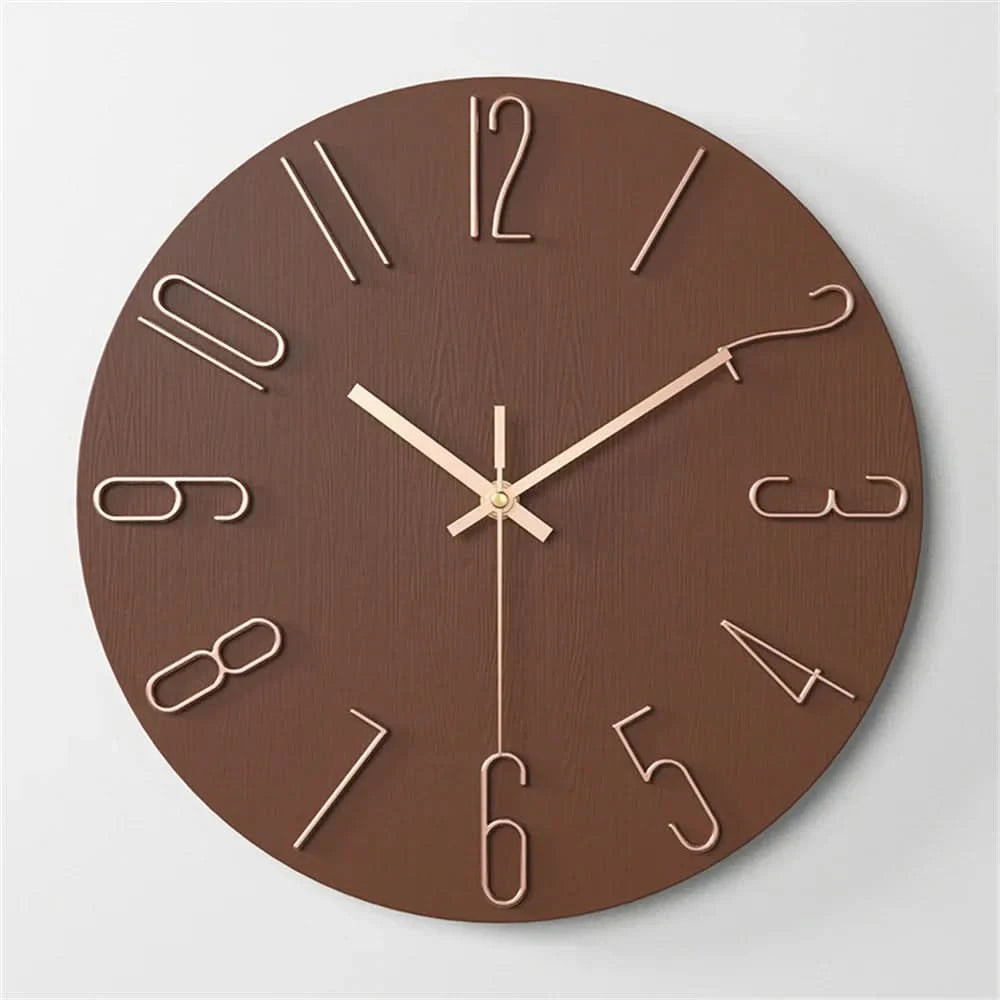 Modern Minimalist Wall Clock with Floating 3D Numerals and Silent Quartz Movement