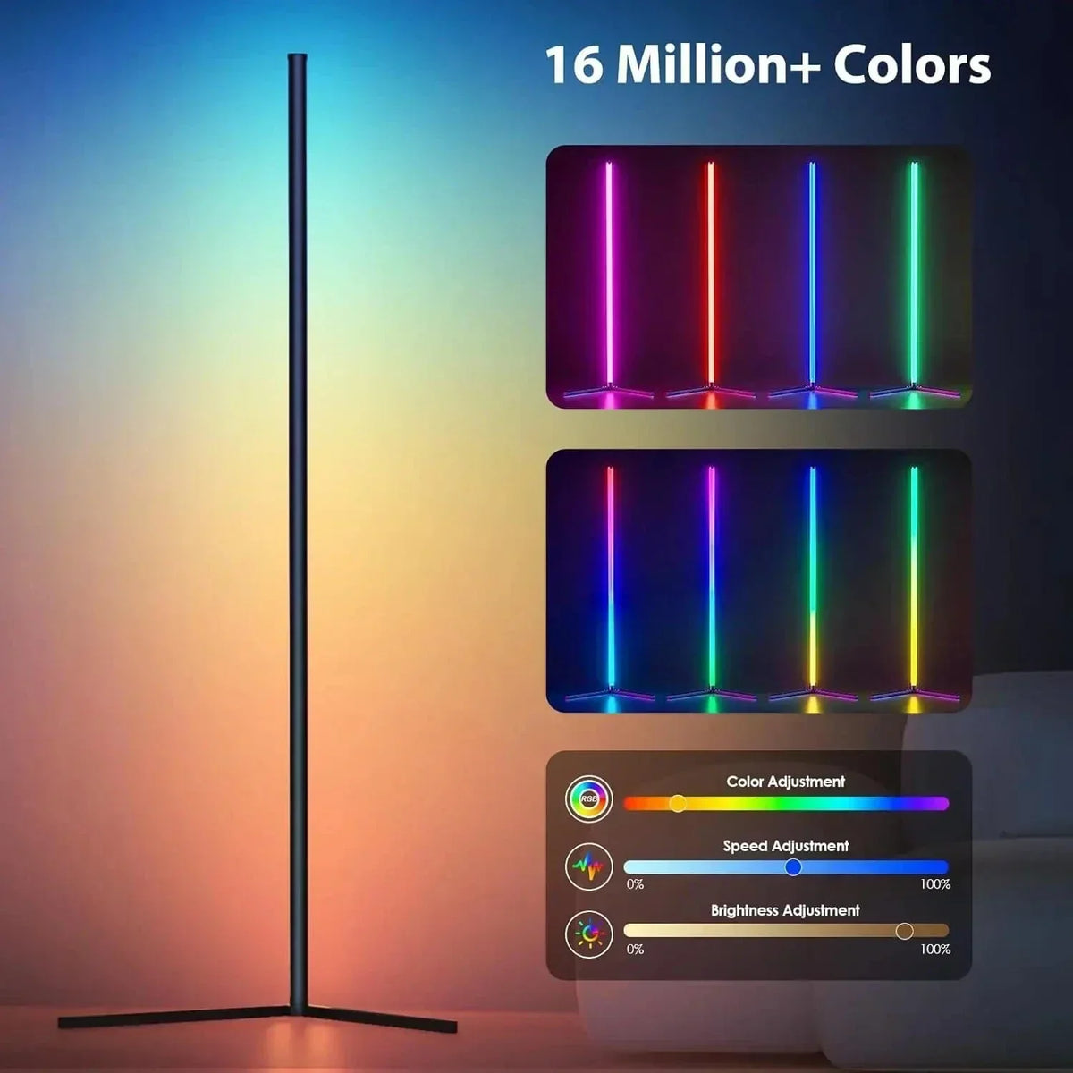 Modern RGB Corner Floor Lamp with Remote Control