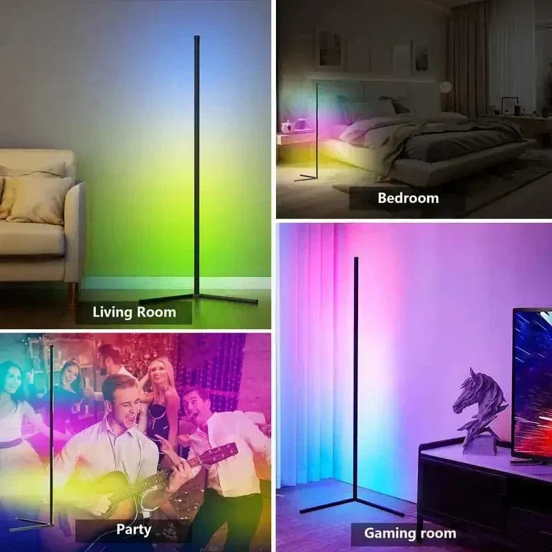 Modern RGB Corner Floor Lamp with Remote Control