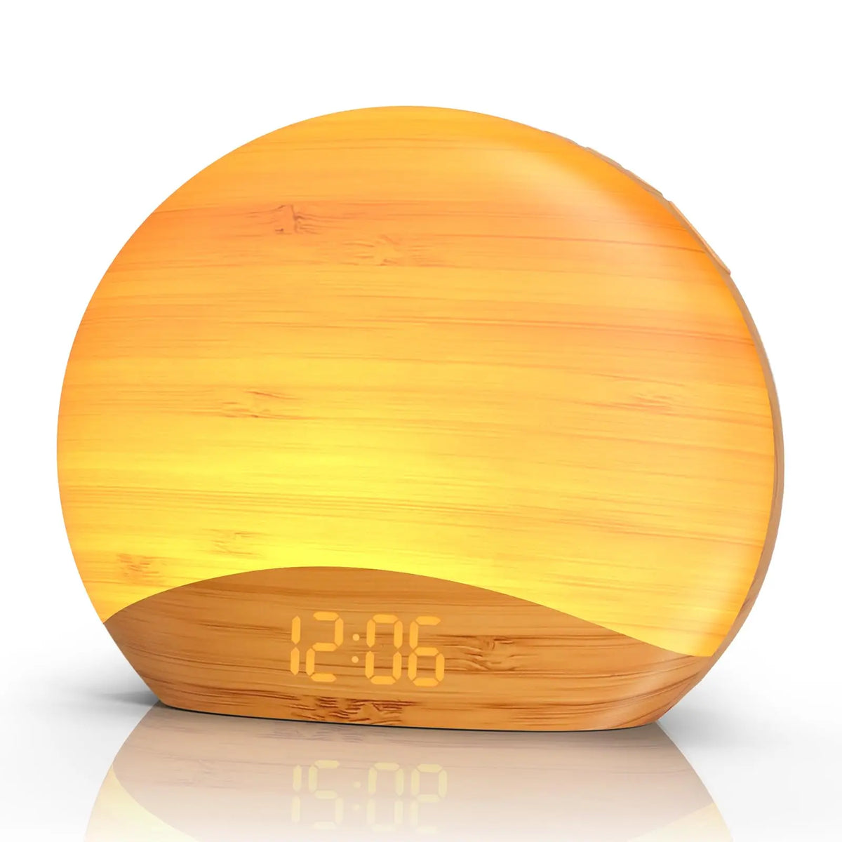 Modern Wooden Sunrise Alarm Clock with Wake-Up Light