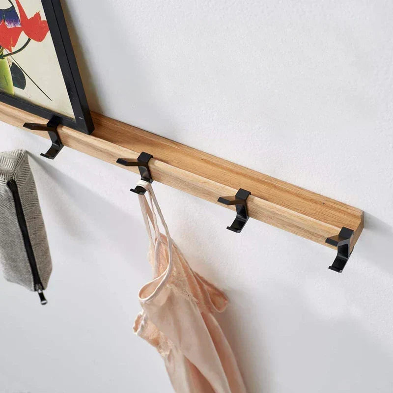Movable Wall-Mounted Hooks – Elegant Combination of Wood and Metal