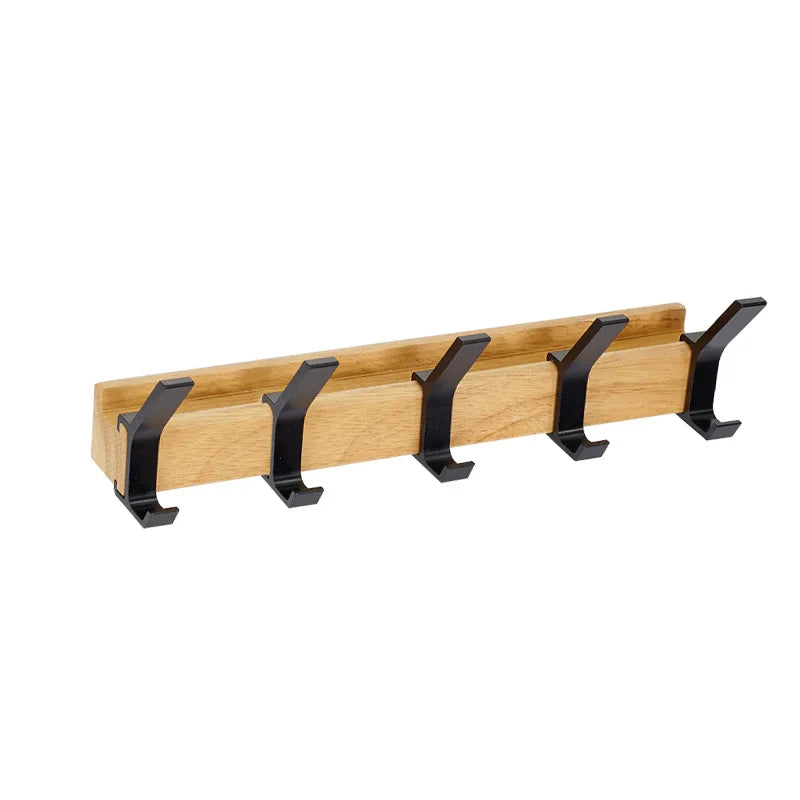Movable Wall-Mounted Hooks – Elegant Combination of Wood and Metal