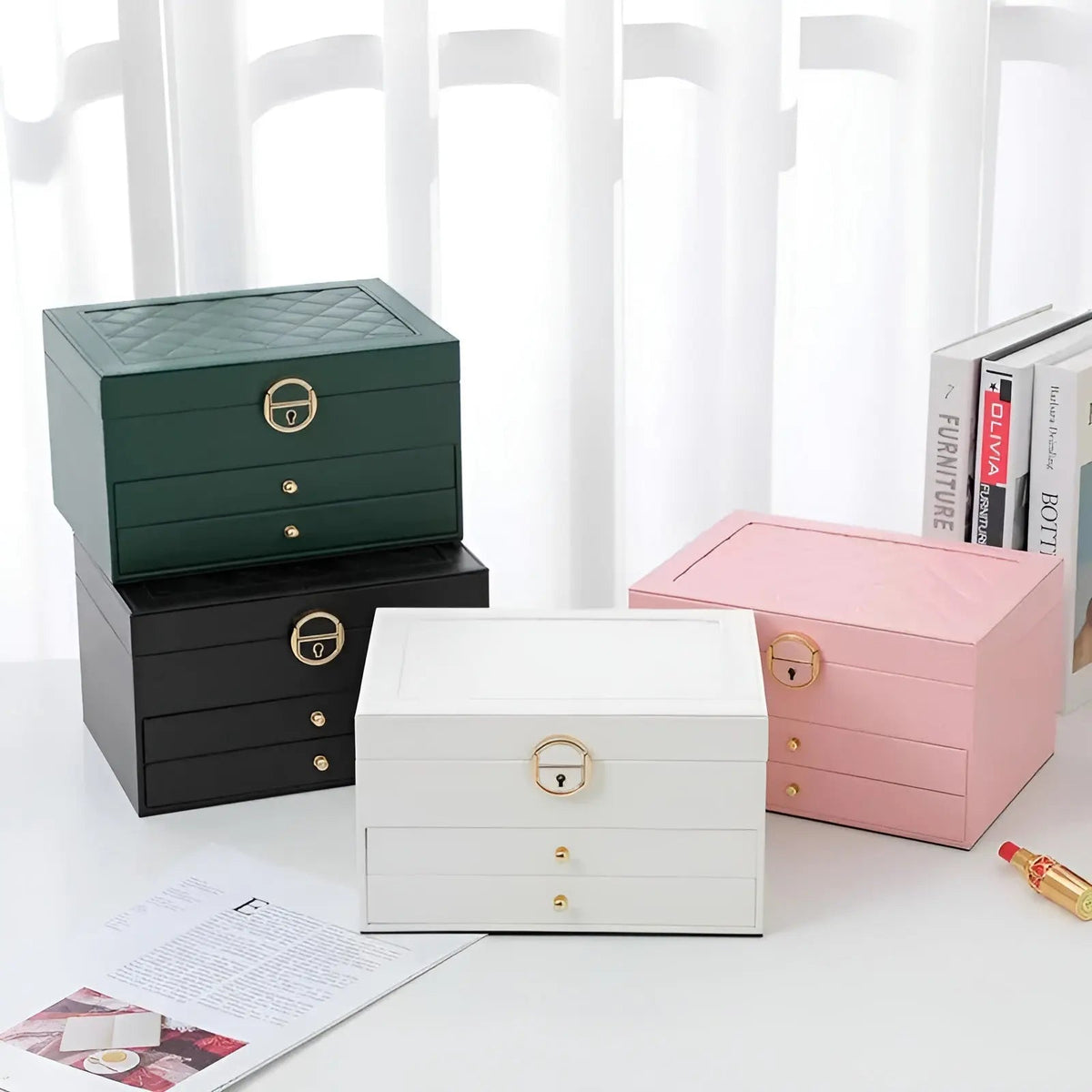 Multi-Layer PU Leather Jewellery Organiser