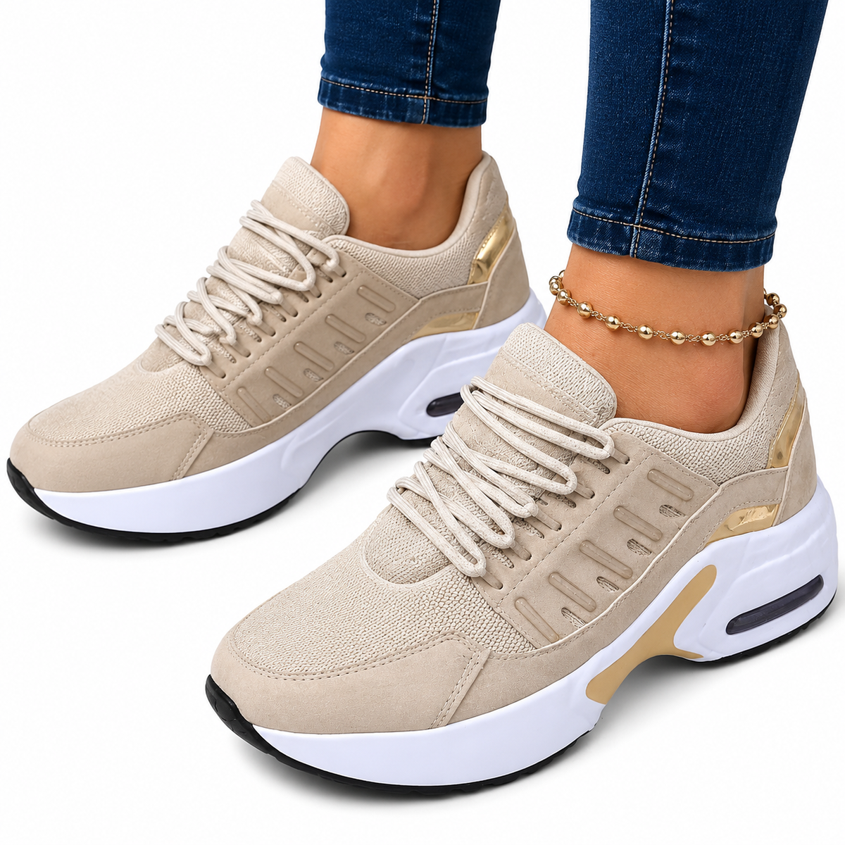 Multi-Panel Orthopedic Sneakers with Arch Support
