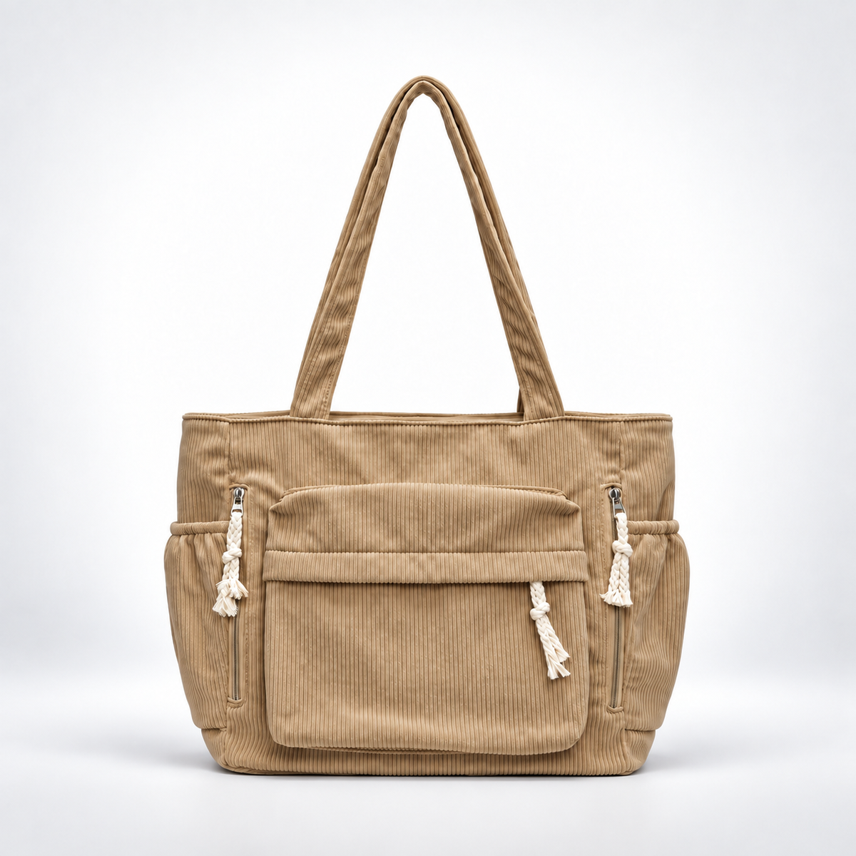 Multi-Pocket Shoulder Tote Bag
