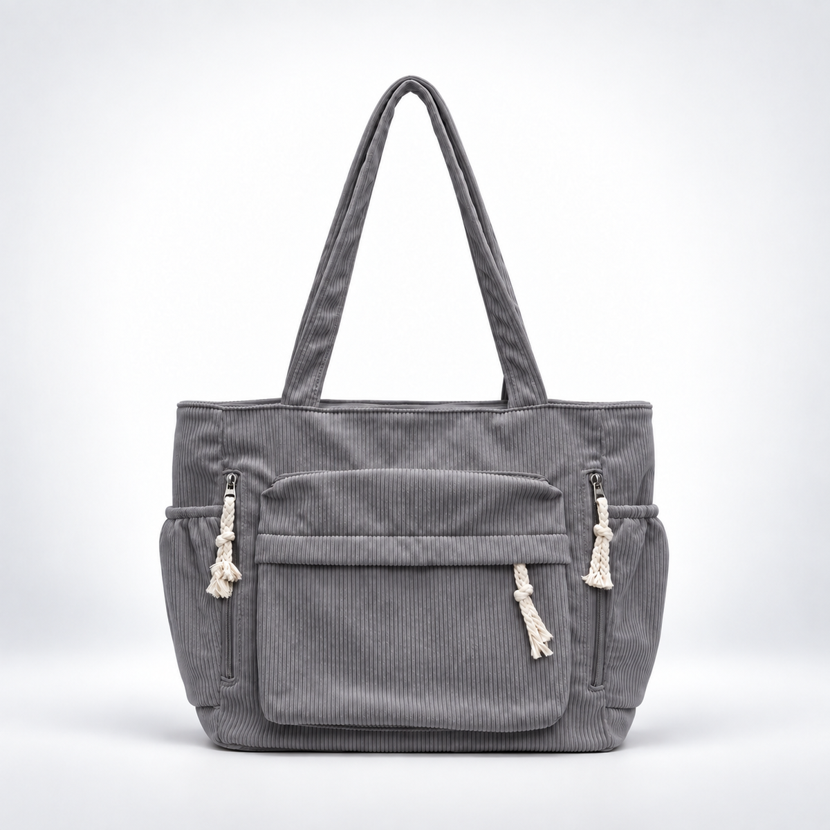 Multi-Pocket Shoulder Tote Bag