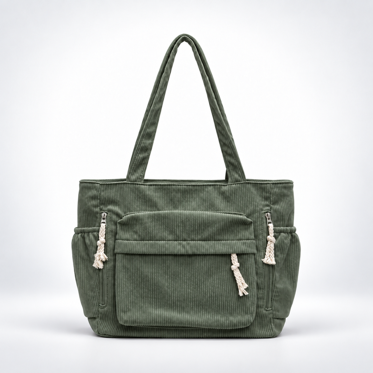 Multi-Pocket Shoulder Tote Bag